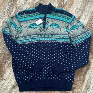 NWT Crown & Ivy Fish Pullover Sweater size Large
